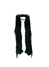 Vintage Hobby Horse Black Genuine Ultra-Suede Fringe Western Chaps Small