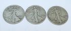 LIBERTY WALKING HALF DOLLAR LOT OF 3 - 90% SILVER #4852