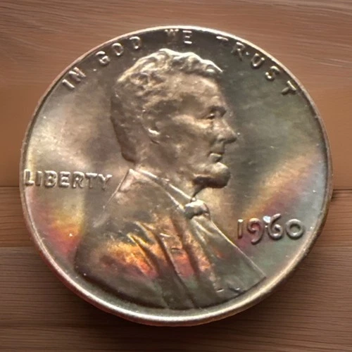COLLECTIBLE TONED - 1960 - P - Lincoln Wheat Cent - BU - TONING COIN!! 1528