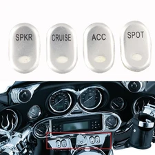For Harley Electra Glide Ultra Classic 1996-2013 Panel Switch Cap Button Chrome