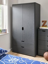Aspen 2 Door 2 Drawer Wardrobe Dark Grey Oak | Kids & Teen Storage