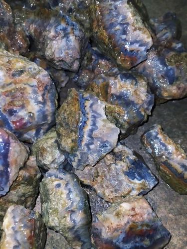 1 KG LOT NATURAL UNTREATED HIGH QUALITY ROUGH BLUE MOSS AGATE