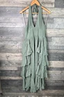 Free People Tulip Petals Maxi Dress Size Large Green Halterneck Boho Summer