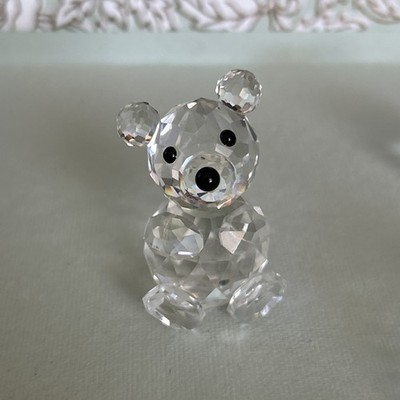 Swarovski Silver Crystal Teddy Bear Figurine Roughly  2'' Tall - Logo - No Box