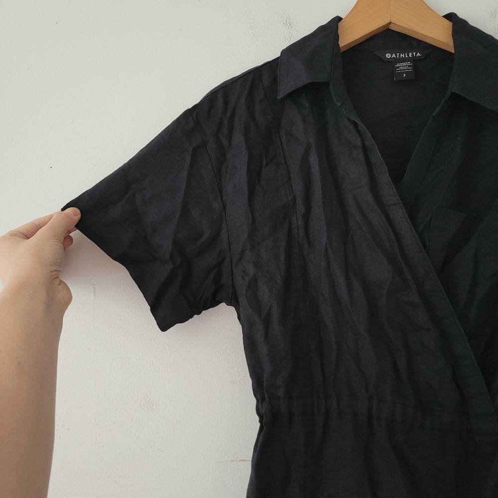 Athleta Playa 100% Linen Dress Black 2 NWT Wrap | eBay Athleta Playa 100% Linen Dress Black 2 NWT Wrap | eBay