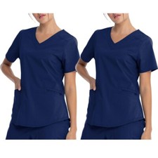 2 Pack Scrubstar Women's Essentials Stretch V-Neck Scrub Top WM01T893 MEDIUM
