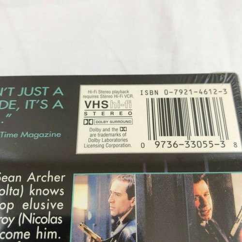 Face/Off VHS Face / Off 1997 Face Off Movie Travolta Cage Thriller Mystery - Picture 5 of 8