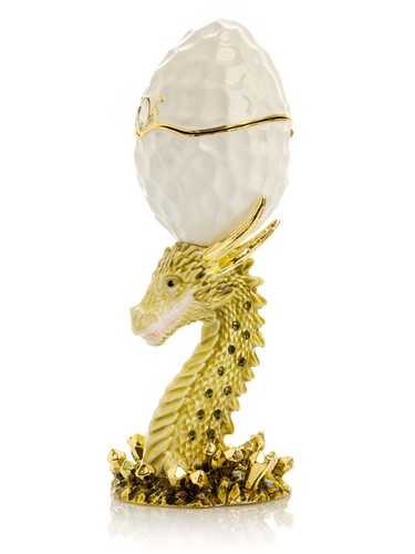 Keren Kopal Egg with Dragon Trinket box Decorated with Austrian Crystals - Imagen 5 de 24