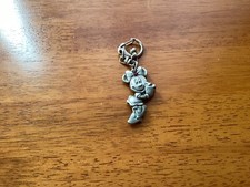 Disney Minnie Mouse Silver Metal Keychain Bag Charm Red Rhinestone in Bow