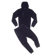 North Republic Solid Color Tech Fleece Jogger Set (Navy)