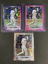 2022 Topps Update Chrome Josh Lowe RC PURPLE + PINK + Base Debut #USC155 Rays
