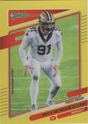 2021 Panini Donruss Trey Hendrickson Gold Holo Press Proof | eBay
