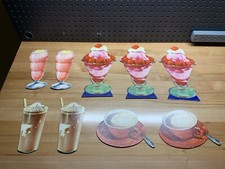 Vintage Diner Ice Cream Parlor Cardboard Litho Advertising Display Lot Of 9