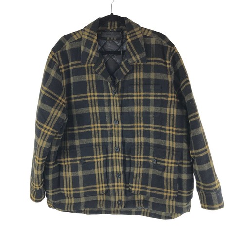 Jenni Kayne Womens Farmhouse Jacket Wool Blend Quilted Lining Yellow Black XXL - Picture 4 of 8