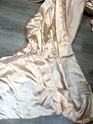 vintage liquid satin pink fabric textile 1950s 40s cold to touch 60'' x 5 feet!