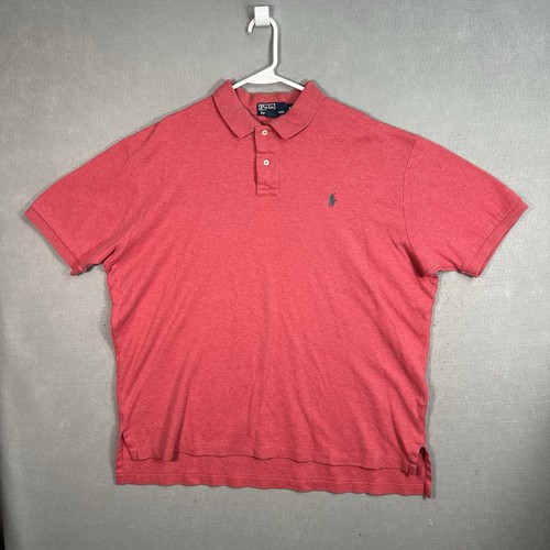 Vintage Polo Ralph Lauren Polo Shirt Adult 2XL XXL Pink Cotton Mens