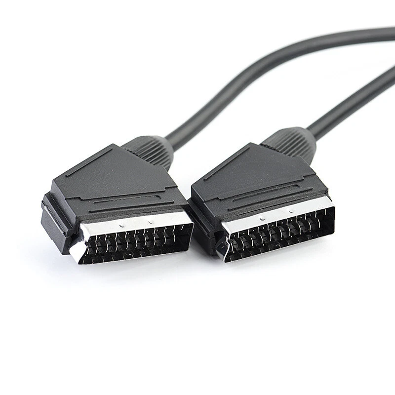 SCART Lead Cable Fully Wired 21 Pin RGB SKY TV DVD Quality SILVER 1.5M Long - Image 3 of 4