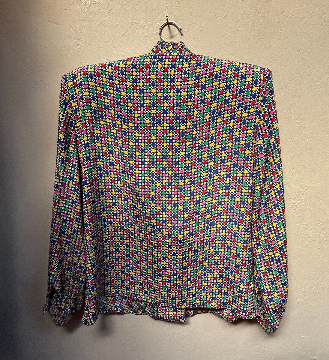 vintage ブルゾン 幾何学柄 Vintage Ilyssa Maxx for 3K Womens Double Breasted Blazer Sz