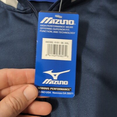 MIZUNO ダウン 2XL NEW Mizuno Women's 2XL Navy Blue Full Zip Running Biker
