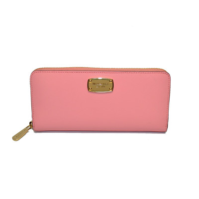 Michael Kors Jet Set Travel Zip Aound LG Wallet Pebble Leather PEACH Phone