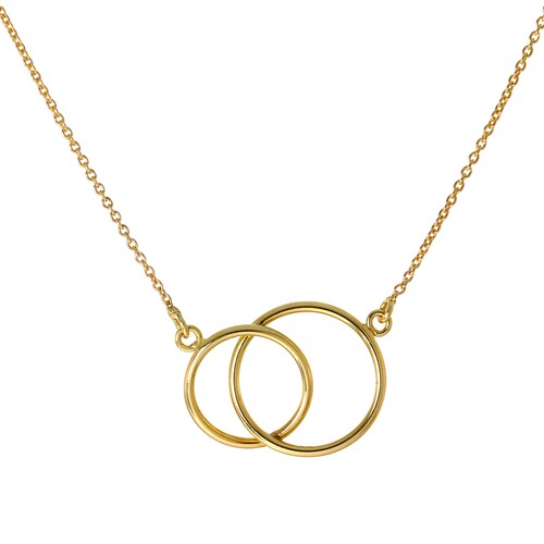 9ct Gold Interlocking Hoop Pendant 16 