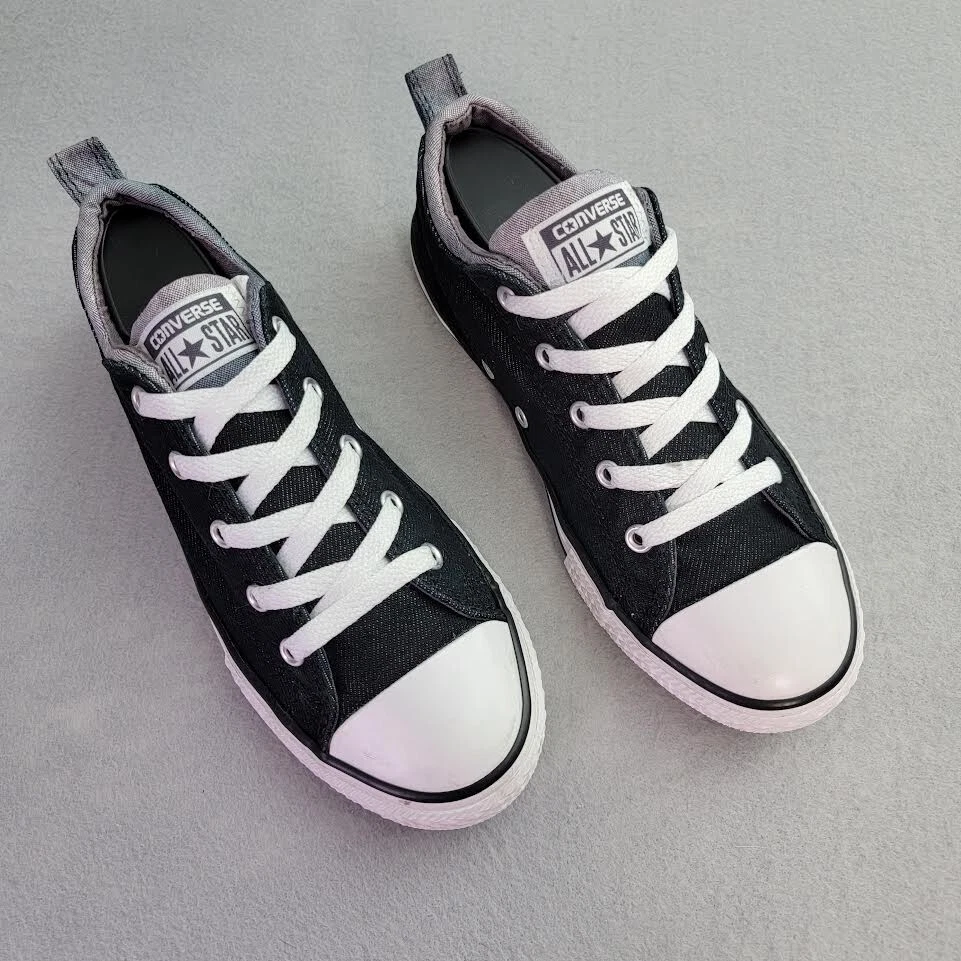 Sneakers Converse All Star Junior taglia US 4 nere e grigie imbottite colletto basso