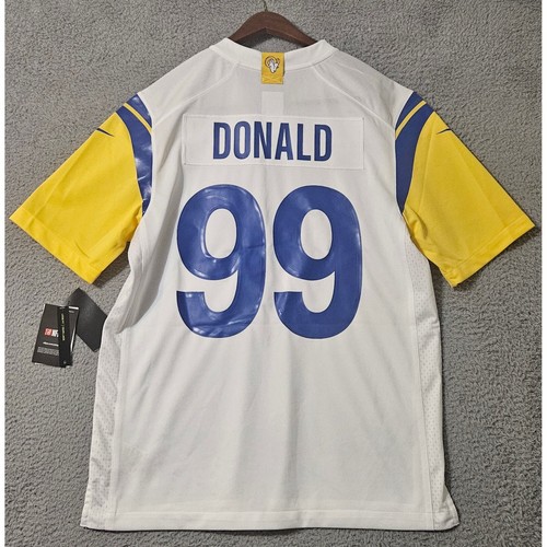 NWT Nike Aaron Donald #99 White Jersey On Field LA Rams Size Medium Brand New - Picture 2 of 10