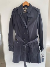 Burberry Sandringham Mid Length Trench Coat Navy Brand New With Tags 12uk