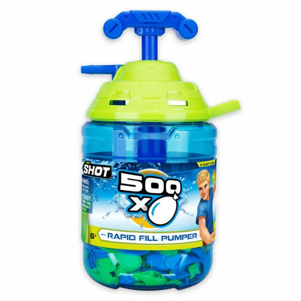 2x ZURU X Shot Rapid Fill Pumper & 500x Water Balloons 1000 Total for