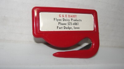 G& E DAIRY FORT DODGE IOWA -ADVERTISING BOX CUTTER