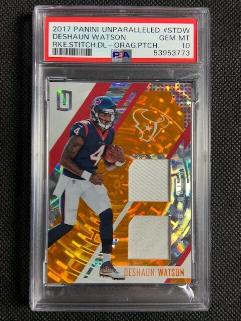 2017 Panini Unparalleled #Stdw Deshaun Watson RC Rookie Orange /49 PSA 10 Pop 2
