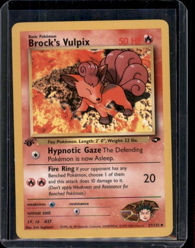 Brock's Vulpix 37/132 Gym Challenge 1st Edition 37/132 - Heavy Played - Picture 1 of 3