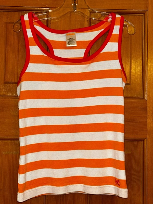 NWOT Girls' Size 6 Orange and White Striped Gymboree Tank Top