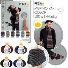 100g REGIA PREMIUM Merino Yak Color Merinowolle 4-fädig Sockenwolle (95€/kg)