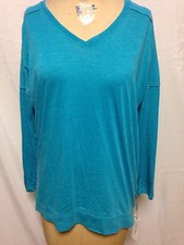 Calvin Klein Performance V Neck Raglen Sleeve Tee S AZU Green NWT