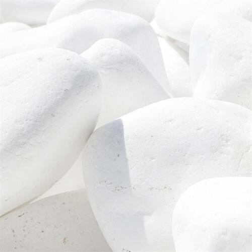 Gartenkies SNOW 100-160mm schneeweiß Marmor große XL Steine weiß gerundet 25kg - Bild 1 von 7