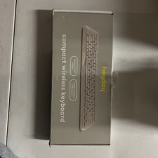 HeyDay Compact Wireless Keyboard Bluetooth 5.1 W/ Wireless USB Receiver Gray