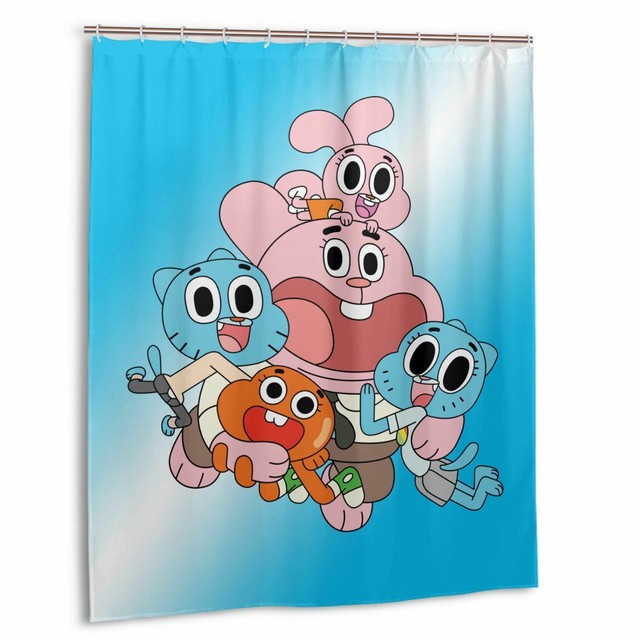 The Amazing World Of Gumball Waterproof Bathroom Shower Curtain with 12
