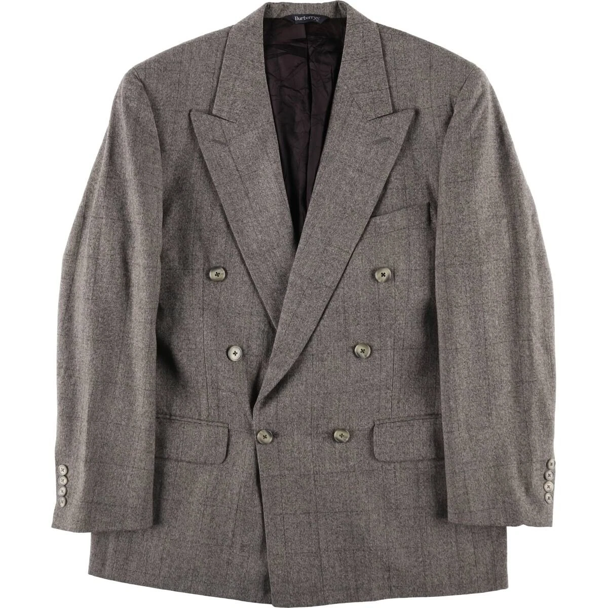 Burberry's Giacca Sartoriale in Lana Doppiopetto Modello Check Peak Lavero Uomo...