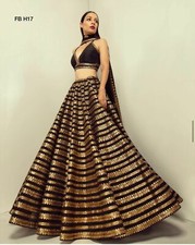 New Launch Kasturi Silk Black Lehenga Choli And Georgette Dupatta For Function