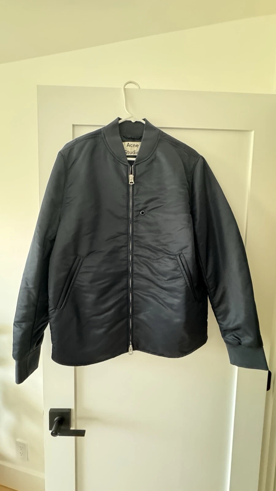 VINTAGE ACNE STUDIOS NAVY MYLON SHINE PSS18 TAGLIA 46