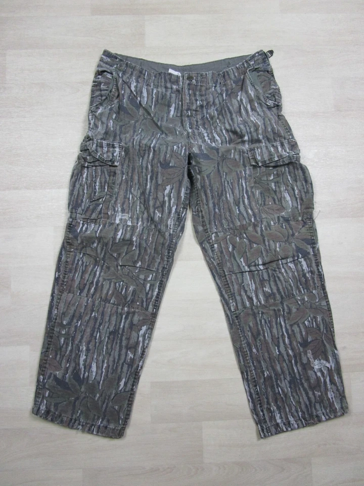 Vintage Y2k Camo Camouflage Pants 38x29.5 Realtree Mossy Oak Hunting Double Knee - Image 2 of 4
