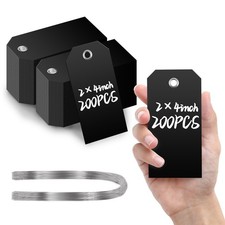 200 Pcs Large Plastic Shipping Tags with Wire Attached Heavy Duty Blank Water...
