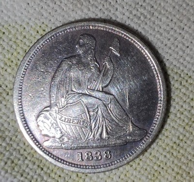 1838-O Seated Liberty Dime - No Stars Key Date - XF Details / Cleaned