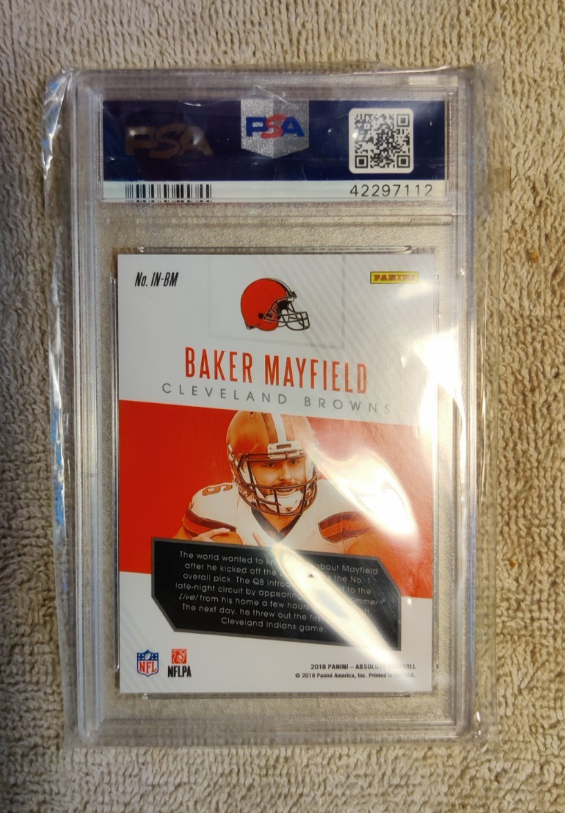 2018 Panini Absolute Baker Mayfield Introductions PSA 10 view 2
