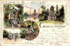 Litho Schwetzingen im Rhein Neckar Kreis, Moschee, Merkur Tempel,... - 4909135