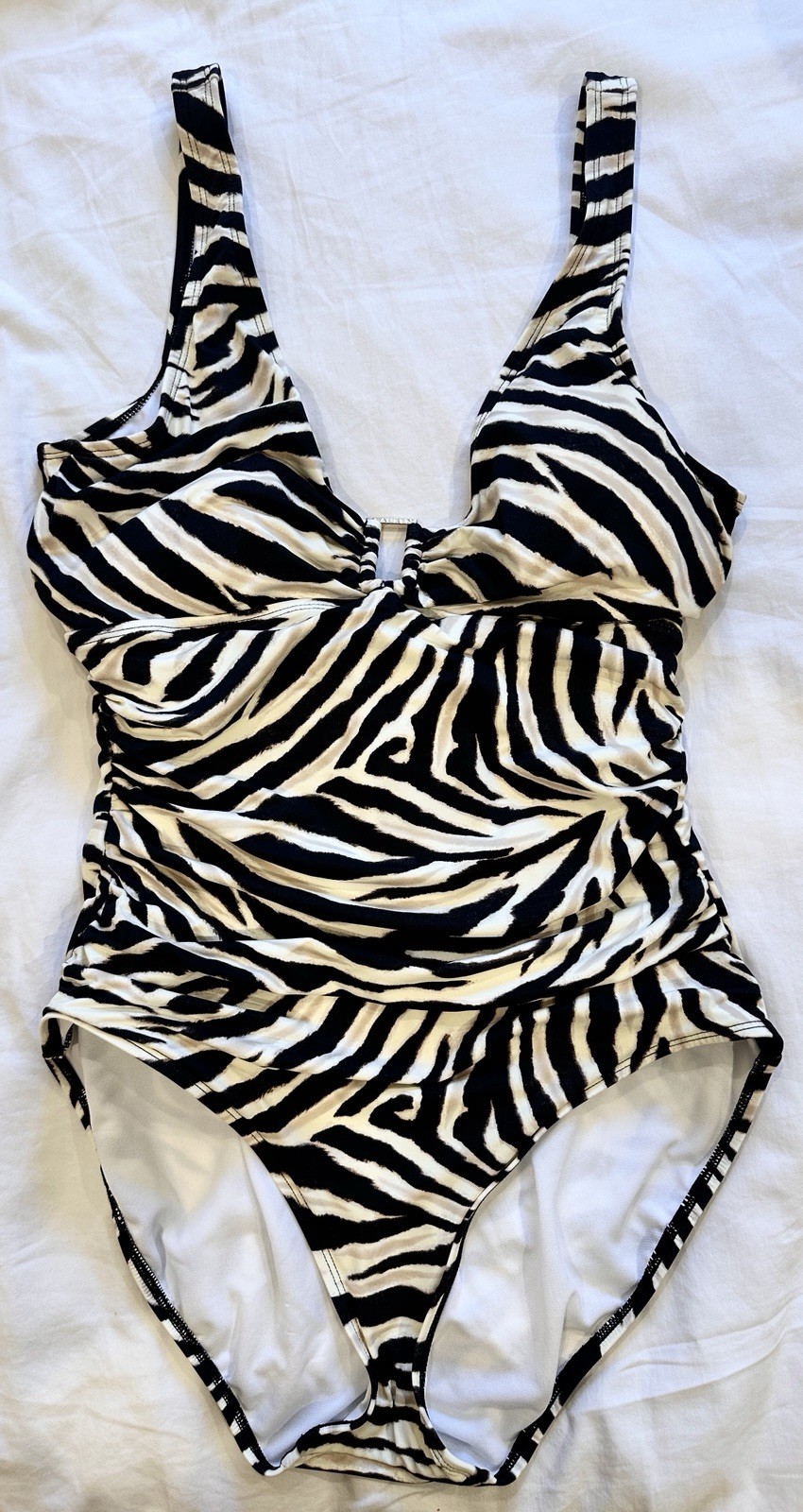 Ralph Lauren Zebra Animal Print One Piece Swimsuit Bathing Suit Swim Wear 14
