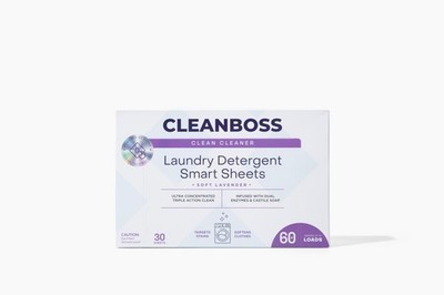 CleanBoss Laundry Detergent Smart Sheets - 30 30 Count (Pack of 1) 