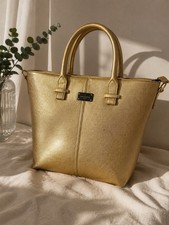Paul’s Boutique London Gold Tote Handbag Shoulder Bag Ladies Designer Zip Bag