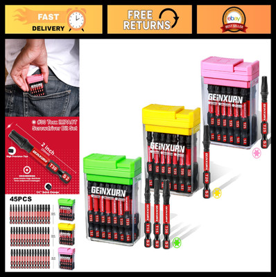 45 Pcs Magnetic Torx Screwdriver Bits Set - T10-T30 S2 Steel Multi-Star with Sto